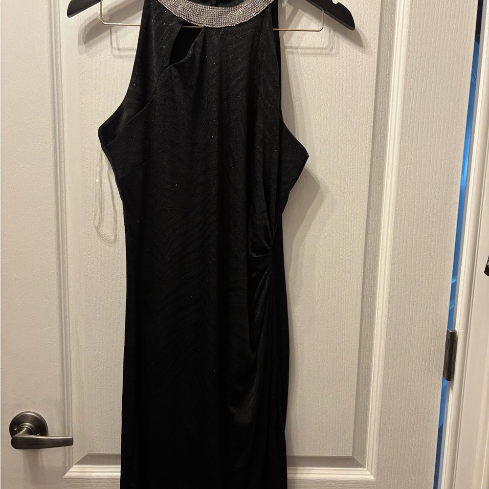 Elegant Black Halter Dress